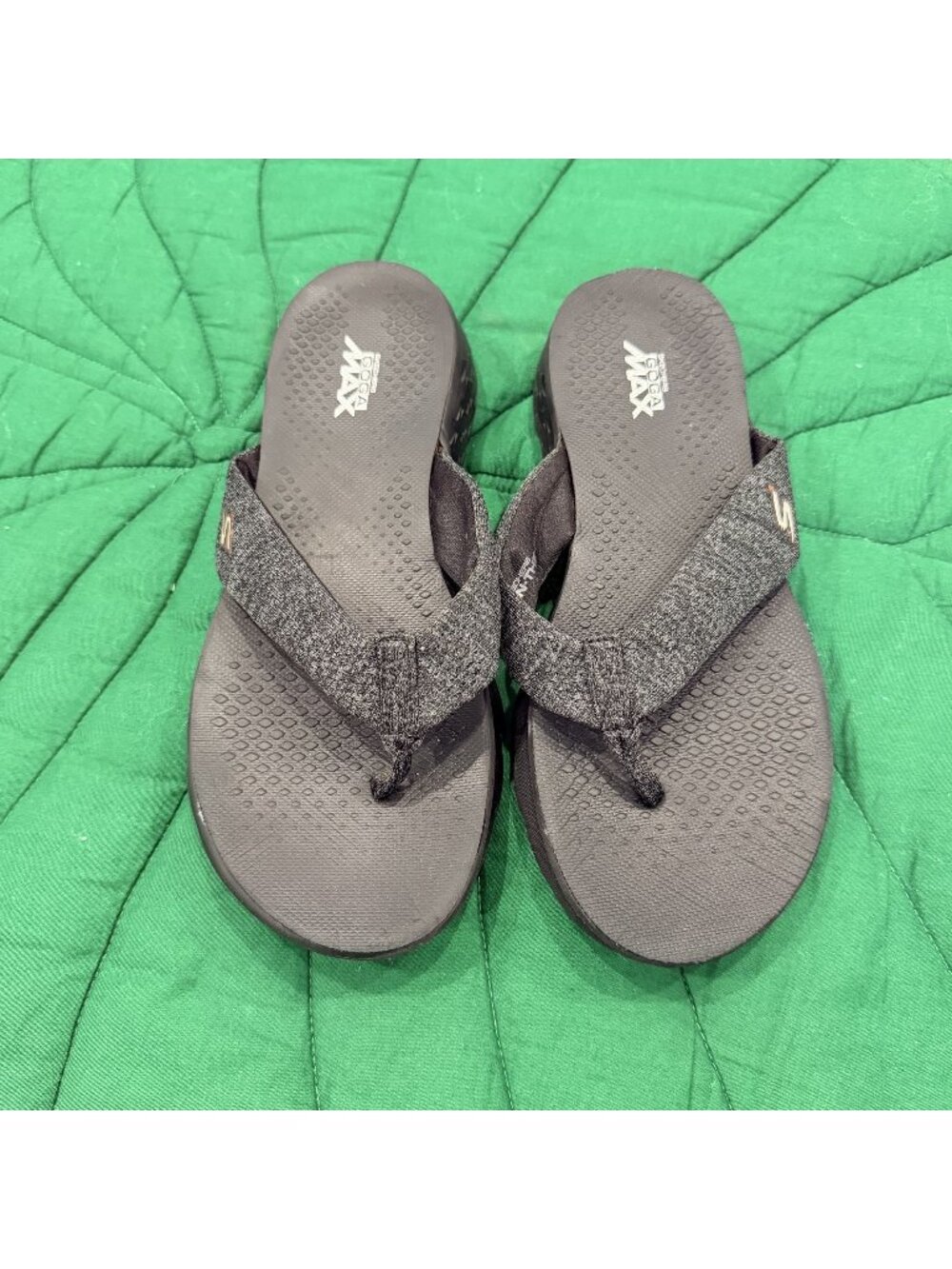 Skechers On the Go 400 Womens 7 Black Slip On Flip Flops